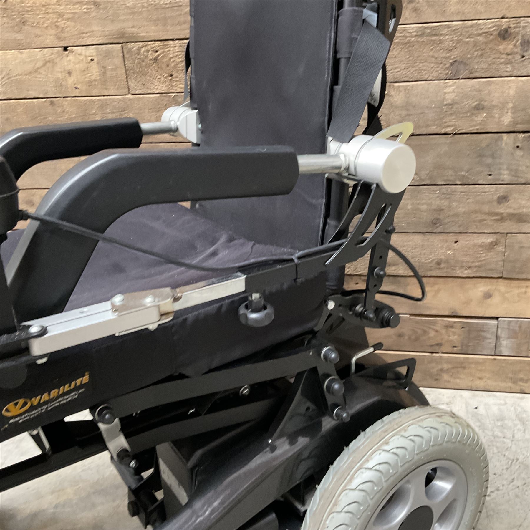 Permobil LSA Lifestand seated and standing wheelchair