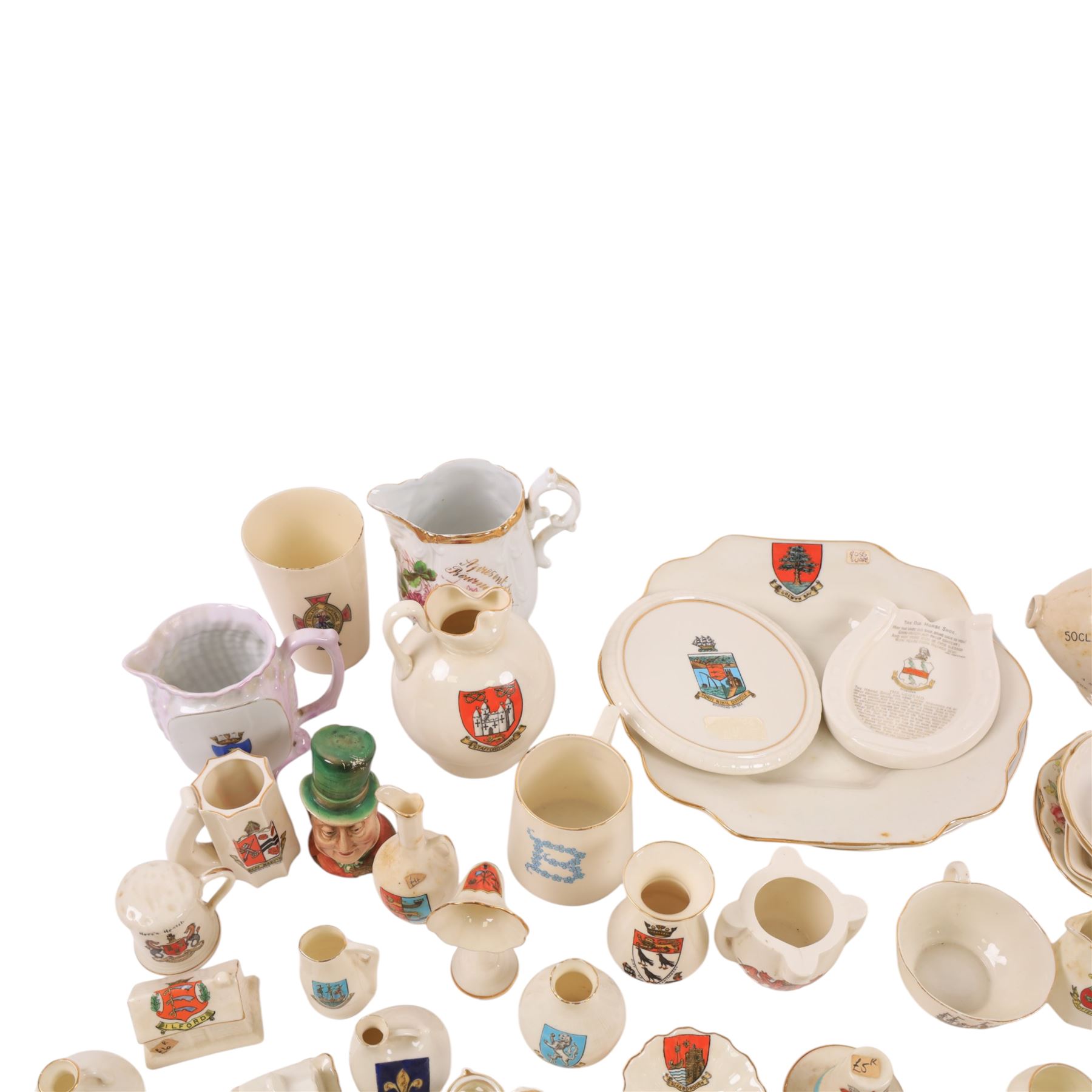 Collection of crested ware and similar, including W H Goss examples  