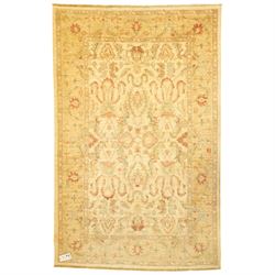 Ziegler design hand-knotted wool rug, the central field with symmetrical scrolling floral ...