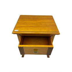 Winsor - Pair of light oak chest, fitted with two drawers; and a walnut framed chair