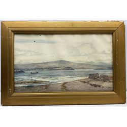 Peter MacGregor Wilson (Scottish 1856-1928): Lone Boat near the Isle of Mull, watercolour 30cm x 50cm