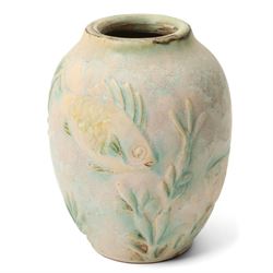 Collection of 1930s to 1940s Bourne Denby Danesby ware, with naturalistic decoration, vase H22.5cm (4)