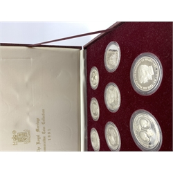 Royal Mint silver coins 'The Royal Marriage Commemorative Coin Collection 1981', comprised of sixteen silver coins, cased