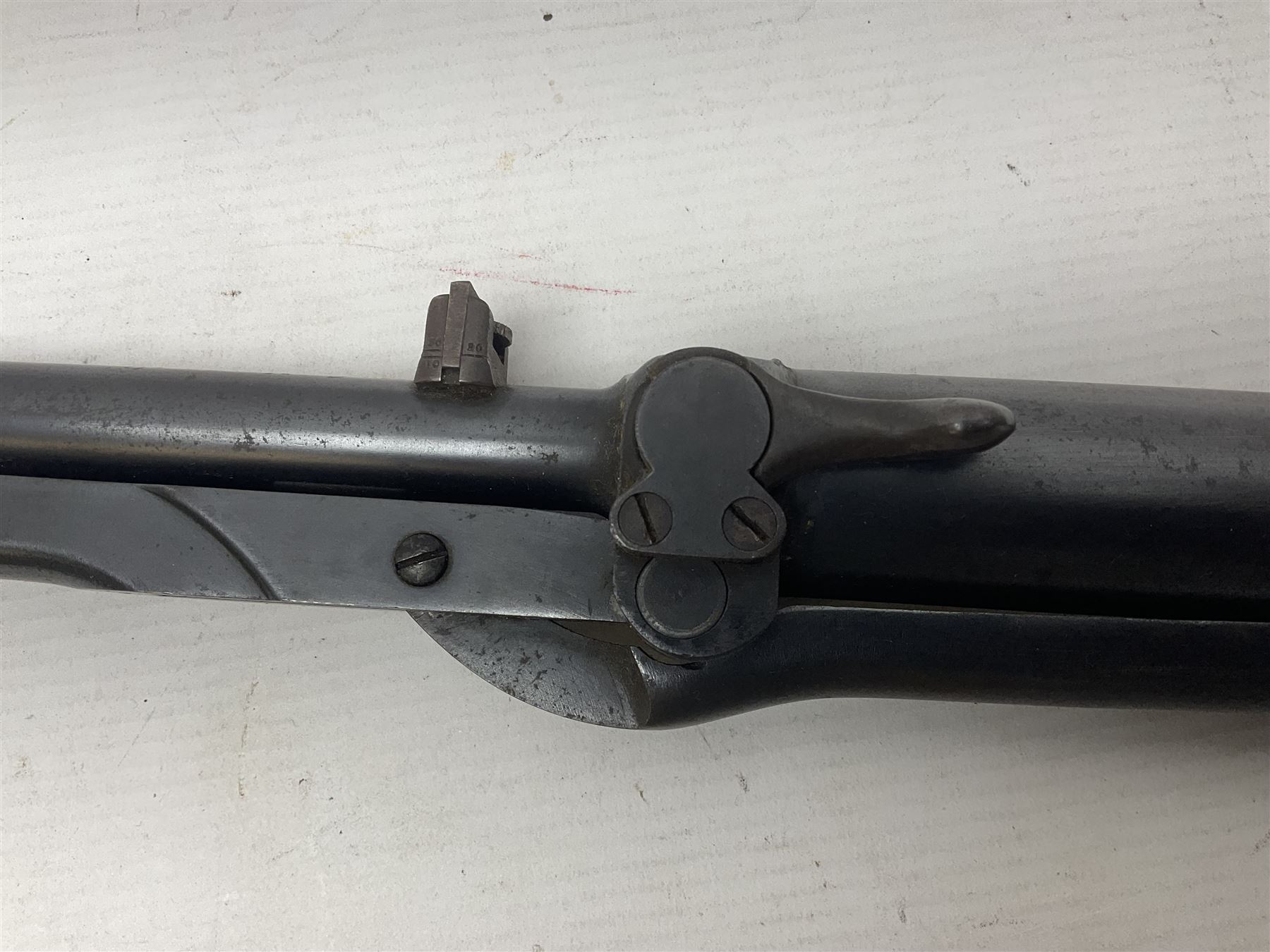 Early 20th century BSA Standard .177 Cal. Air Rifle (No.1), early A prefix number A67, with blued finish, top-loading, push-button underlever action, walnut semi-pistol grip stock with chequered BSA logo L101cm overall; with contemporary canvas case; NB: AGE RESTRICTIONS APPLY TO THE PURCHASE OF AIR WEAPONS.