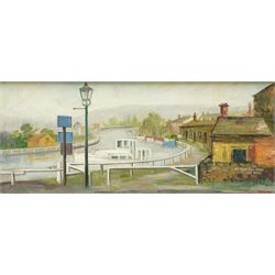 James Hardaker (British 1901-1991): 'Above 5 Rise Locks - Bingley' Canal Landscape, oil on...