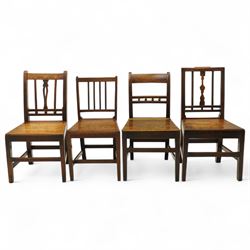 Four Georgian vernacular style chairs, late 18th century to early 19th century, in oak and...