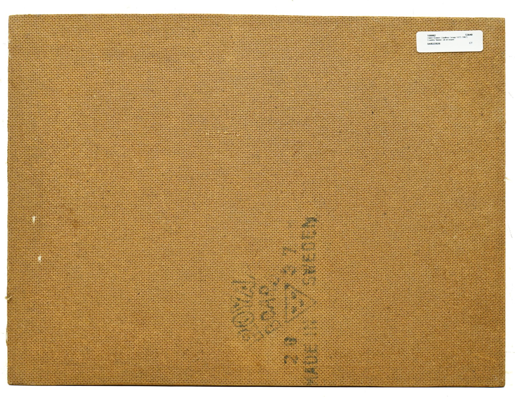 Owen Bowen (Staithes Group 1873-1967): Country Manor, oil on board signed 30cm x 41cm