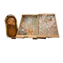 Large collection of glassware and ceramics, including Aynsley, Crista; D'Arques etc in five boxes 