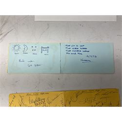 Autographs from film, stage, sporting personalities etc, including mid 20th century Hull City FC, Esmond Knight, John Clements, Kay Hammond, Richard Greene, Manning Whiley, Jerry Desmond etc, in albums, on pieces etc