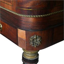 Early 19th century George IV Square Piano by William Rolfe & Co, 112 Cheapside, London, c1821. Mahogany veneered case with rosewood crossbanding and brass stringing, with sustain pedal and reeded legs on a tapered spiral with brass capitals, with three music draws beneath and a folding duet music stand, nameboard with makers name on a round gilt medallion and open silk backed fretwork to the ends, serial No 6699, double strung, English double action with 68 ivory and ebony keys, F1-C7. original strings, hammers and dampers, soundboard and bridge in good condition, with original makers written instructions on regulating the action and tuning the piano attached to the inside of the instrument. In good condition, however the action is in need of regulation and tuning.
William Rolfe is thought to have been in business between 1785 and 1828. 
Given the intricate nature of these historic instruments, specialist support will be available if required, to assist successful buyers with safe removal and onward handling. Price upon application.


This item has been registered for sale under section 10 of the APHA Ivory Act Reference PB6GL6SZ