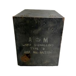 Hand signalling lantern, in original box marked Type B Ref. no 5A/2334, together with another hand signalling lantern 