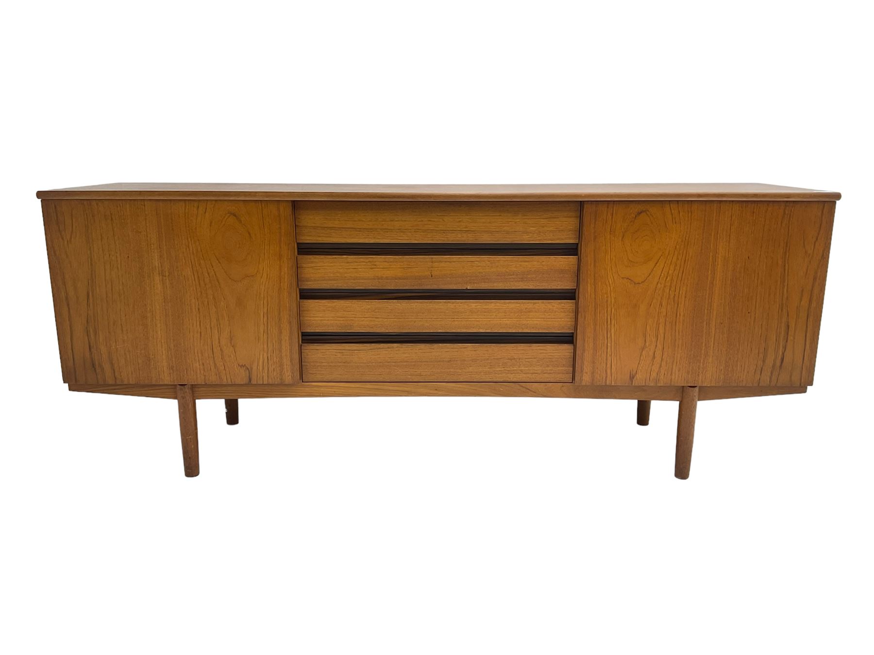Vanson - mid-to late 20th century teak sideboard, fitted with four drawers and two cupboards
