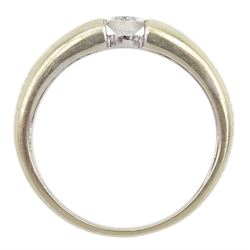 14ct white gold tension set single stone round brilliant cut diamond ring, diamond weight approx 0.20 carat