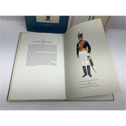 Set of six 1960s books on British Uniforms published by Hugh Evelyn London comprising Cavalry Uniforms of the British Army, Uniforms of the Royal Artillery, Uniforms of the Scottish Regiments, Uniforms of the Yeomanry Regiments and Infantry Uniforms of the British Army Series 1 & 2; all with dustjackets