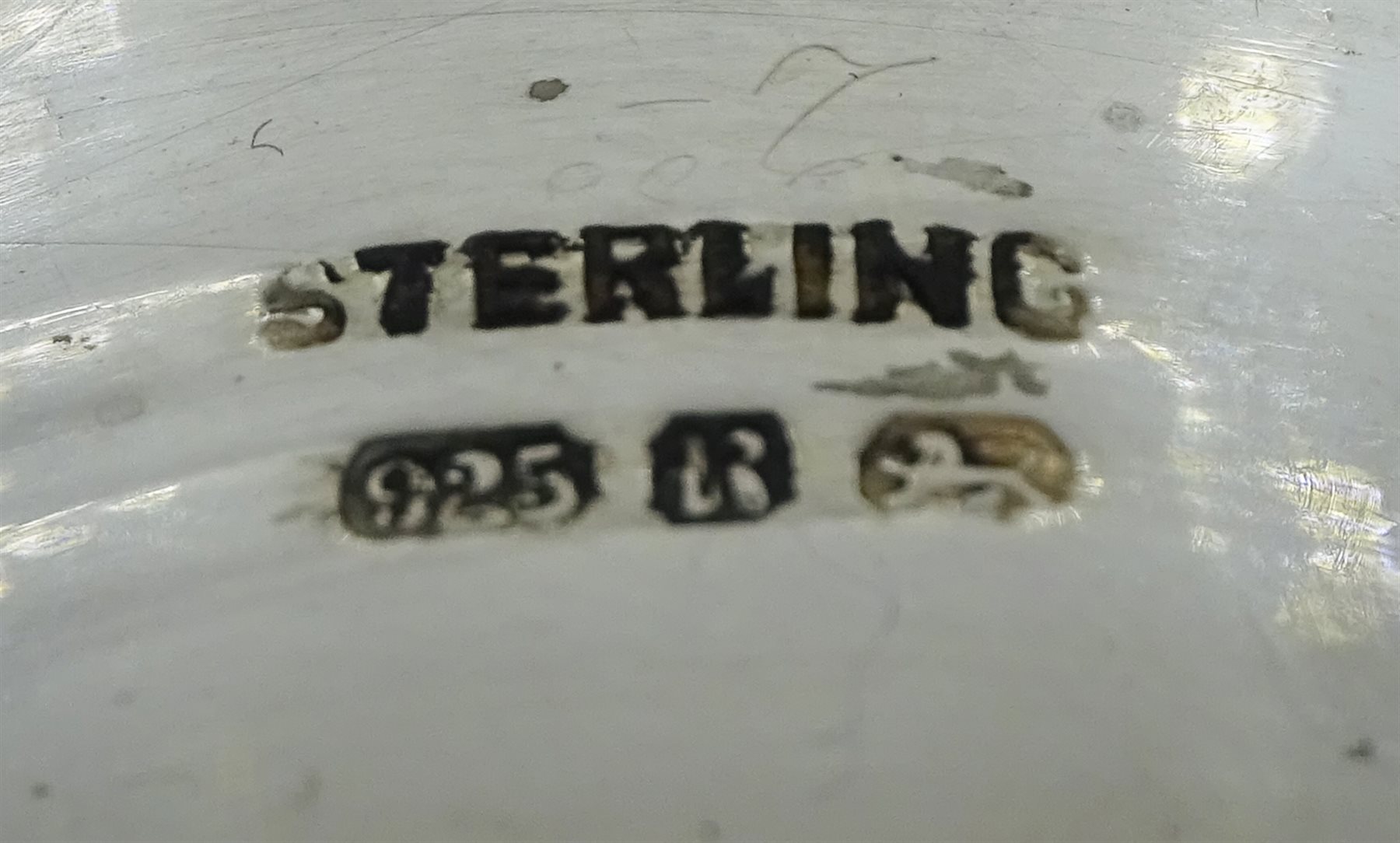 Pair of silver christening spoons by Cooper Brothers & Sons Ltd, Sheffield 1929 cased, four silver teaspoons and coffee spoon stamped sterling, silver napkin ring and six coffee bean spoons, hallmarked