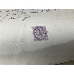 Postal history and ephemera including Victorian letters and receipts many with one penny lilac stamps etc