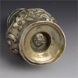 George III silver sugar caster, of typical form profusely embossed with floral and foliate details, hallmarked Jabez Daniell & James Mince, London 1768, H15cm