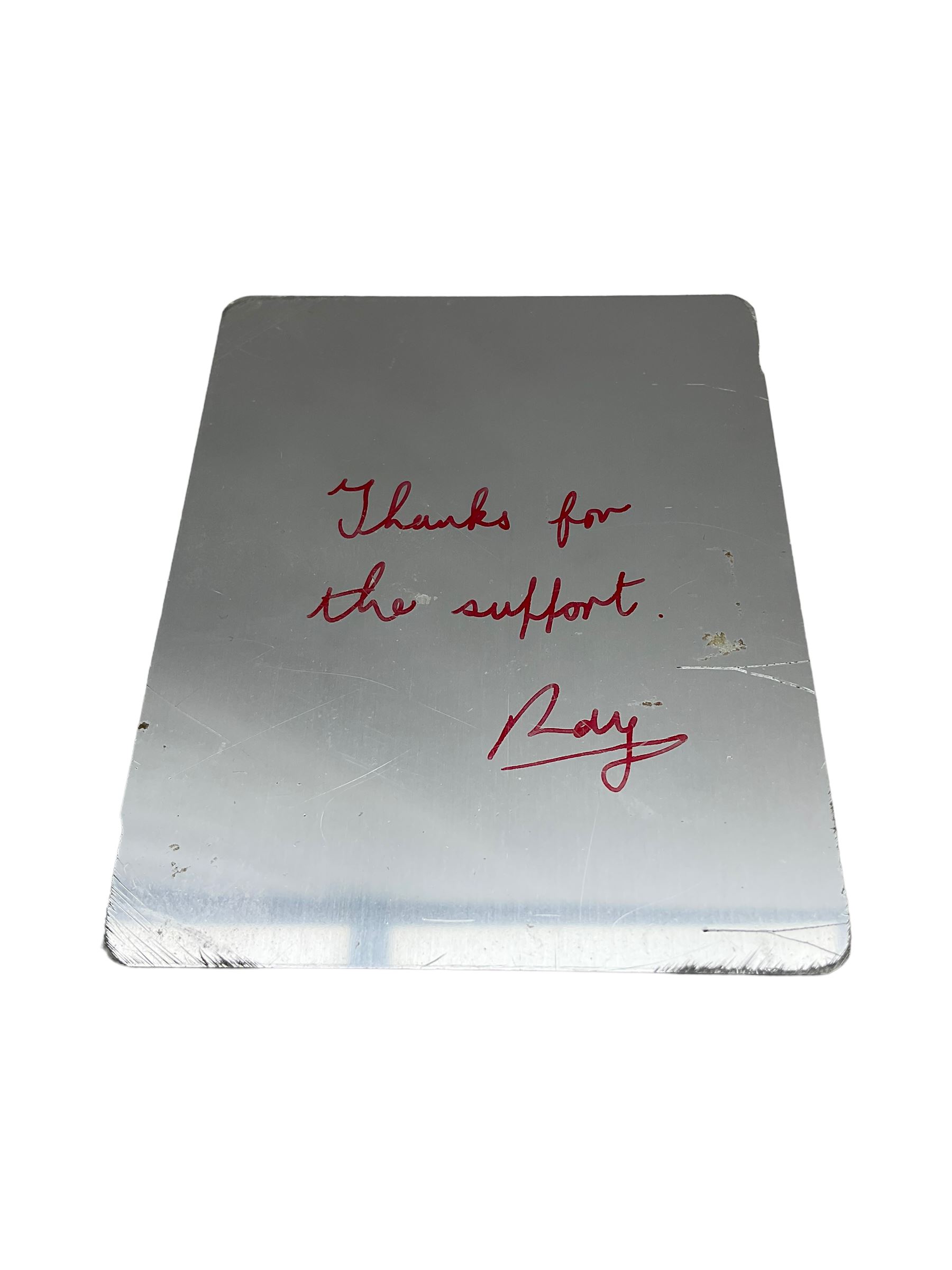 Ray Lonsdale (Northern British 1965-): 'The Ballad of Youths Farewell', steel statuette signed titled and dated 2010 to the base, H37cm including base 
Notes: originally a steel fabricator from Durham, sculpture had always been Ray’s passion, and after winning The People’s Award within the Hanging Jury Competition in Newcastle 2003, he now works as an artist full-time. He is best known for his large-scale public sculptures, such as 'Freddie Gilroy and the Belsen Stragglers' on Scarborough North Bay, 'The Tunney' on Scarborough Pier, 'The Smugglers Apprentice' on Merchants Row, and 'A High Tide in Short Wellies' on the Coble Landing Filey.