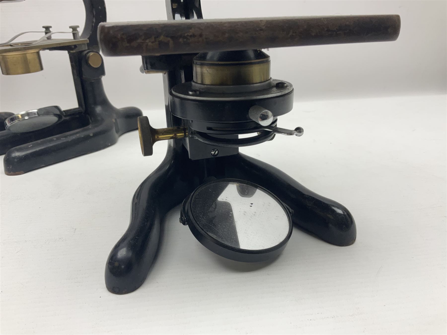 Four microscope, comprising W.J George Ltd, Watson Service 716606, Meopta no 230087 and one other  