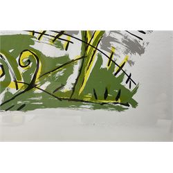 Javier Mariscal (Spanish 1950-): Cobi in Barcelona, set of three limited edition serigraphs embossed with signature and numbered 568, 500 and 581/700 in pencil max 50cm x 60cm 
Notes: Commissioned by SEAT in 1989 on the occasion of the Barcelona 1992 Olympic Games.