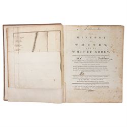 Charlton, Lionel -' History of Whitby and of Whitby Abbey' printed by A Ward 1779 with fol...