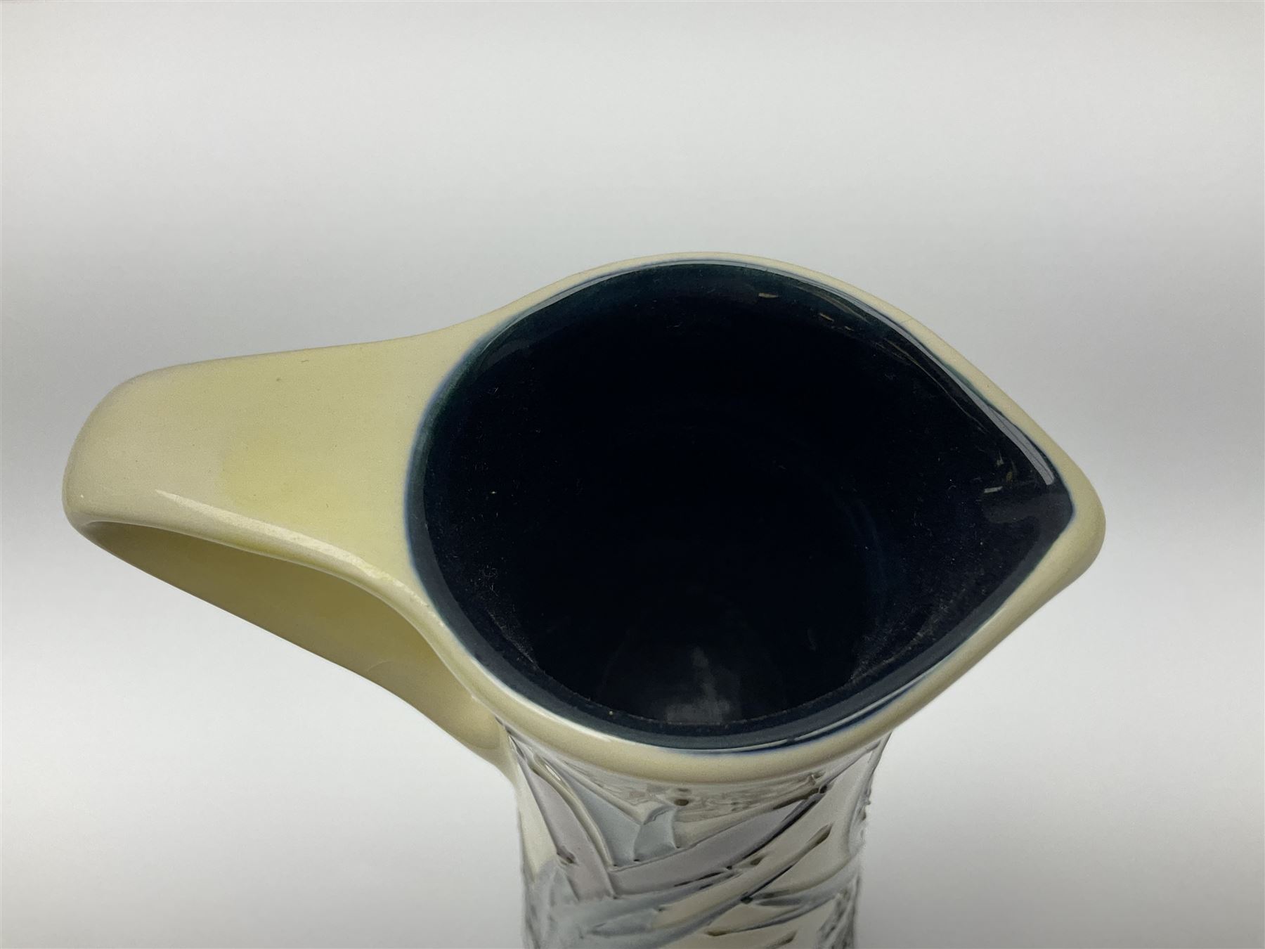 Moorcroft jug, decorated in Bulrush and Water Lily pattern, with printed marks beneath, H24cm