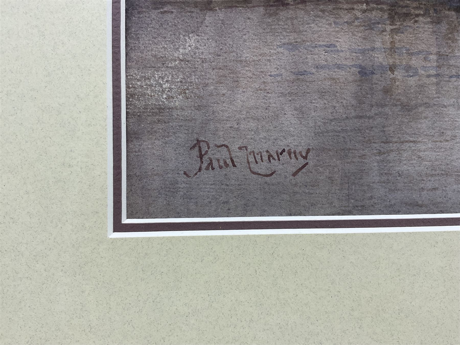 Paul Marny (French/British 1829-1914): French Quayside, watercolour signed 32cm x 57cm 
Provenance: West Yorkshire dec'd estate