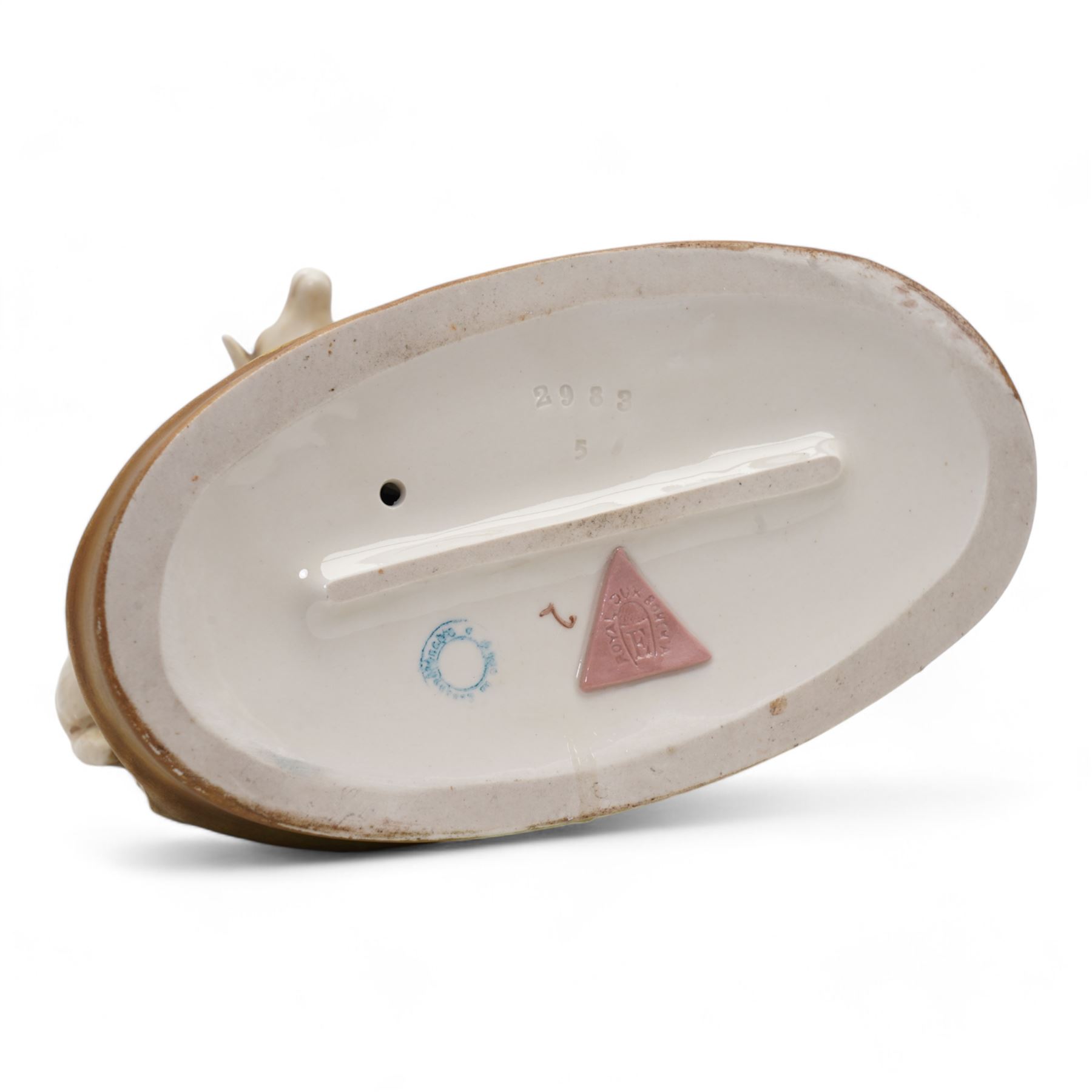 Royal Dux porcelain figure of shepherdess and sheep, impressed no. 2983 and pink triangle, H24cm 