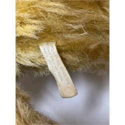 Large post-war Chad Valley plush covered teddy bear with revolving head, applied eyes, vertically stitched nose and mouth, jointed limbs and growler mechanism; stitched label to right foot and Hygenic Toys label to right side H73cm