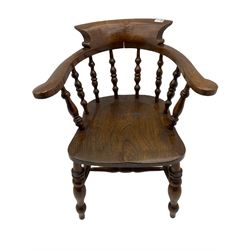 19th century elm Captains smokers bow chair