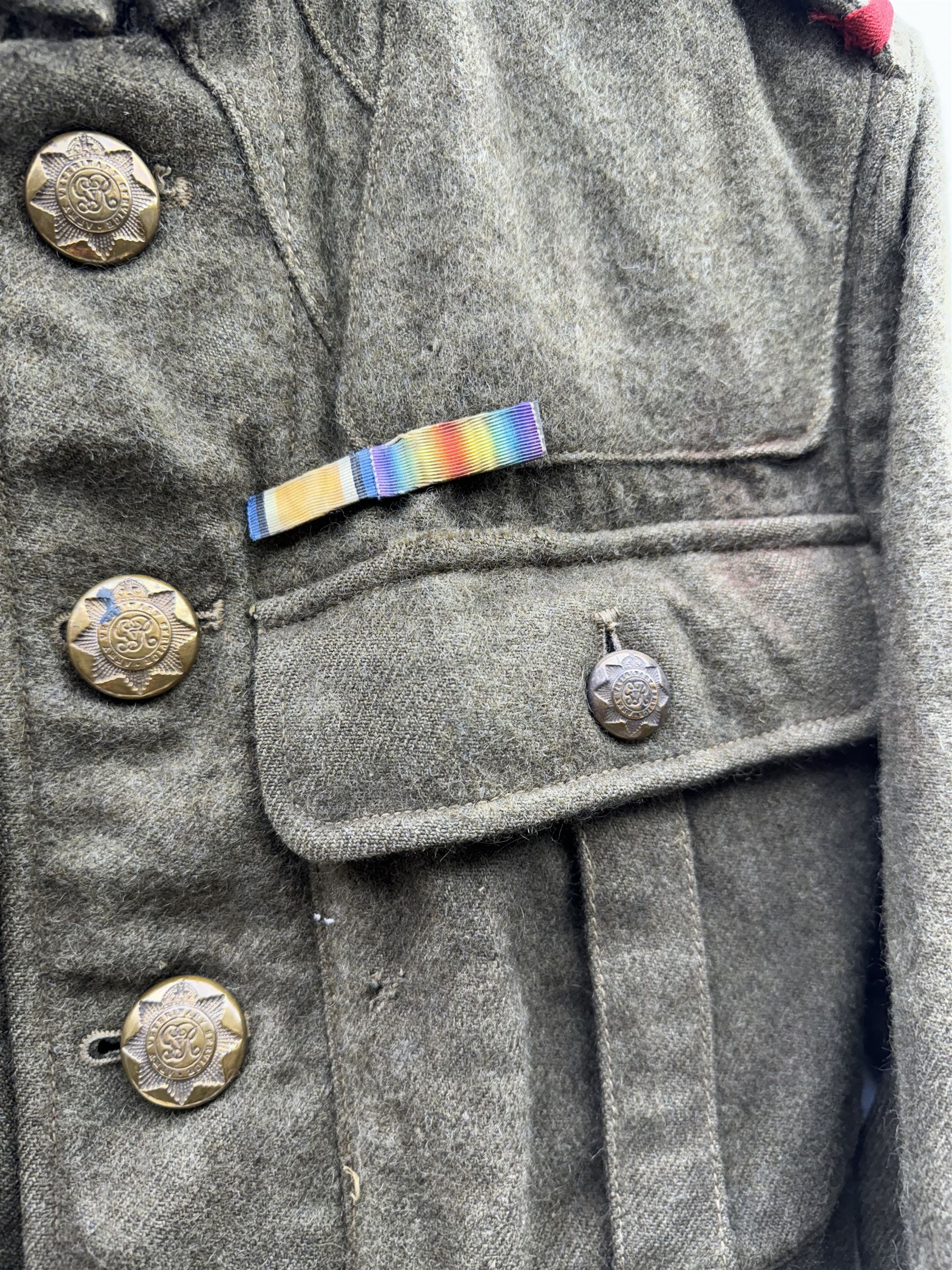WWI British Army tunic, cap, war medal and victory medal, formally belonging to Pte. J.G Sedgwick of the Army Veterinary Corps