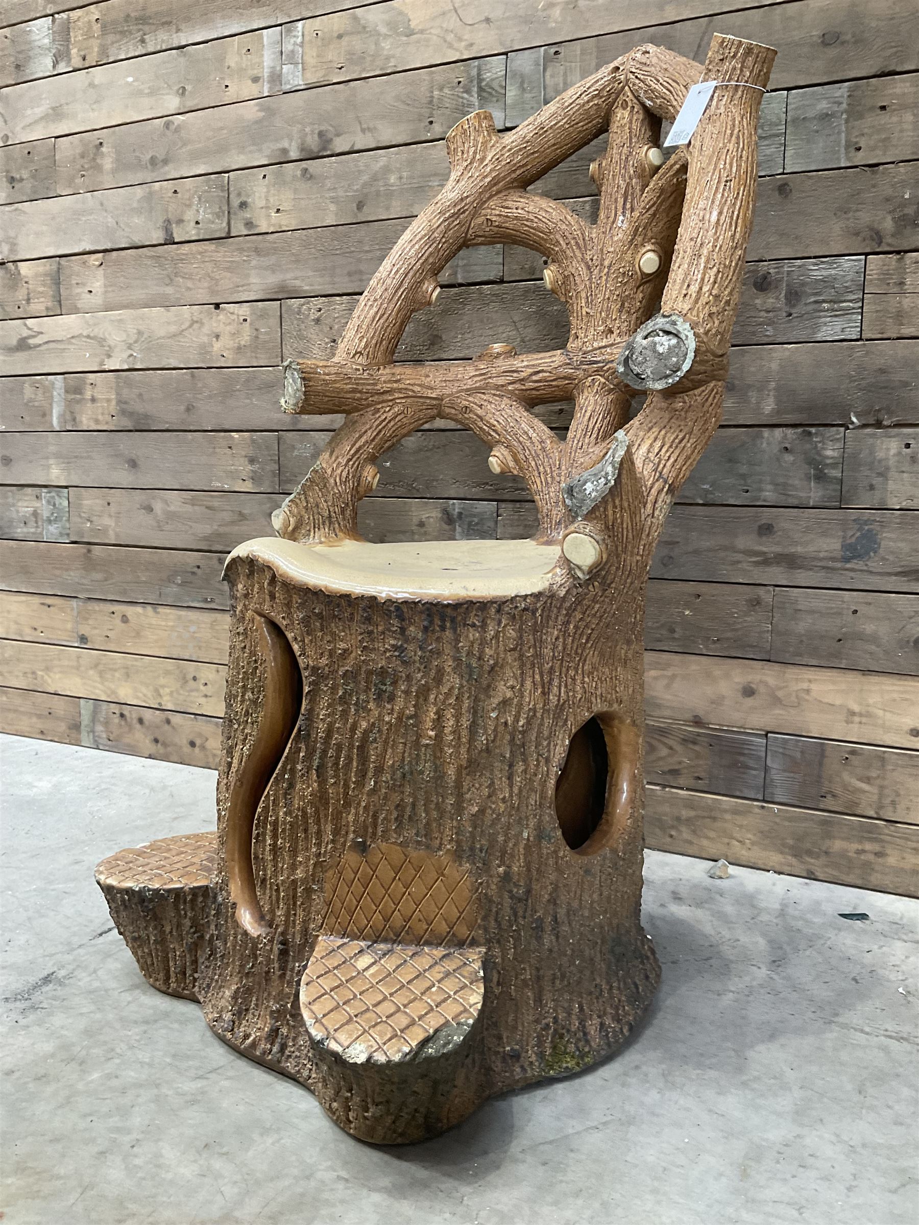 Glazed terracotta garden tree seat