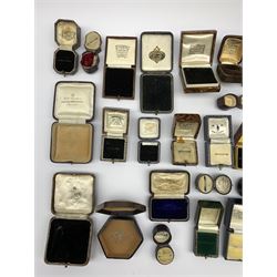 A collection of 19th/ early 20th century jewellery boxes to include Bell Brothers, J. W. Benson, W.W. Goldstraw, Anderson, Richard Smith & Sons, Mason & Son etc 
