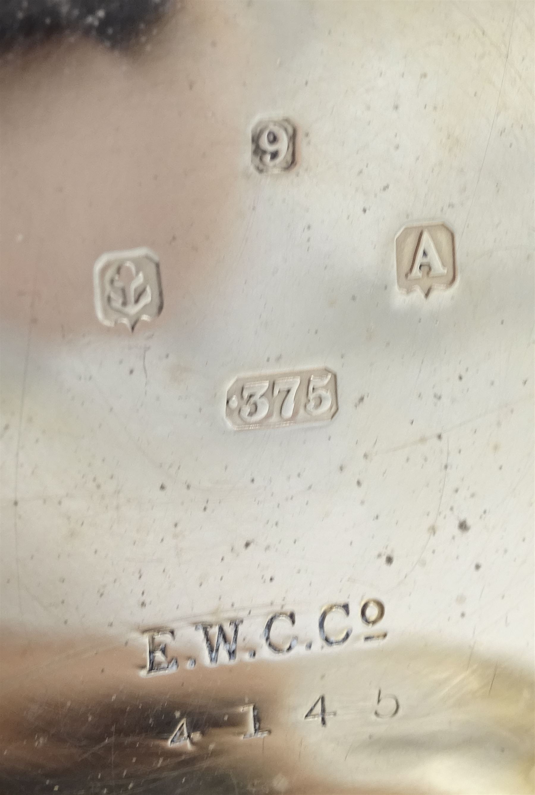 9ct gold open face keyless lever pocket watch by J W Benson, London, white enamel dial with Roman numerals and subsidiary seconds dial, Birmingham 1925