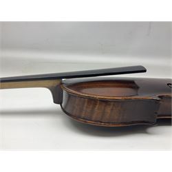 Czechoslovakian violin stamped LIZST c1920 with 35.5cm two-piece maple back and ribs and spruce top L59.5cm overall; in carrying case
