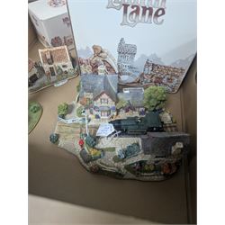 Collection of Lilliput Lane models, including Royal Oak Inn, Full Steam Ahead and Thatcher's Rest, five boxed