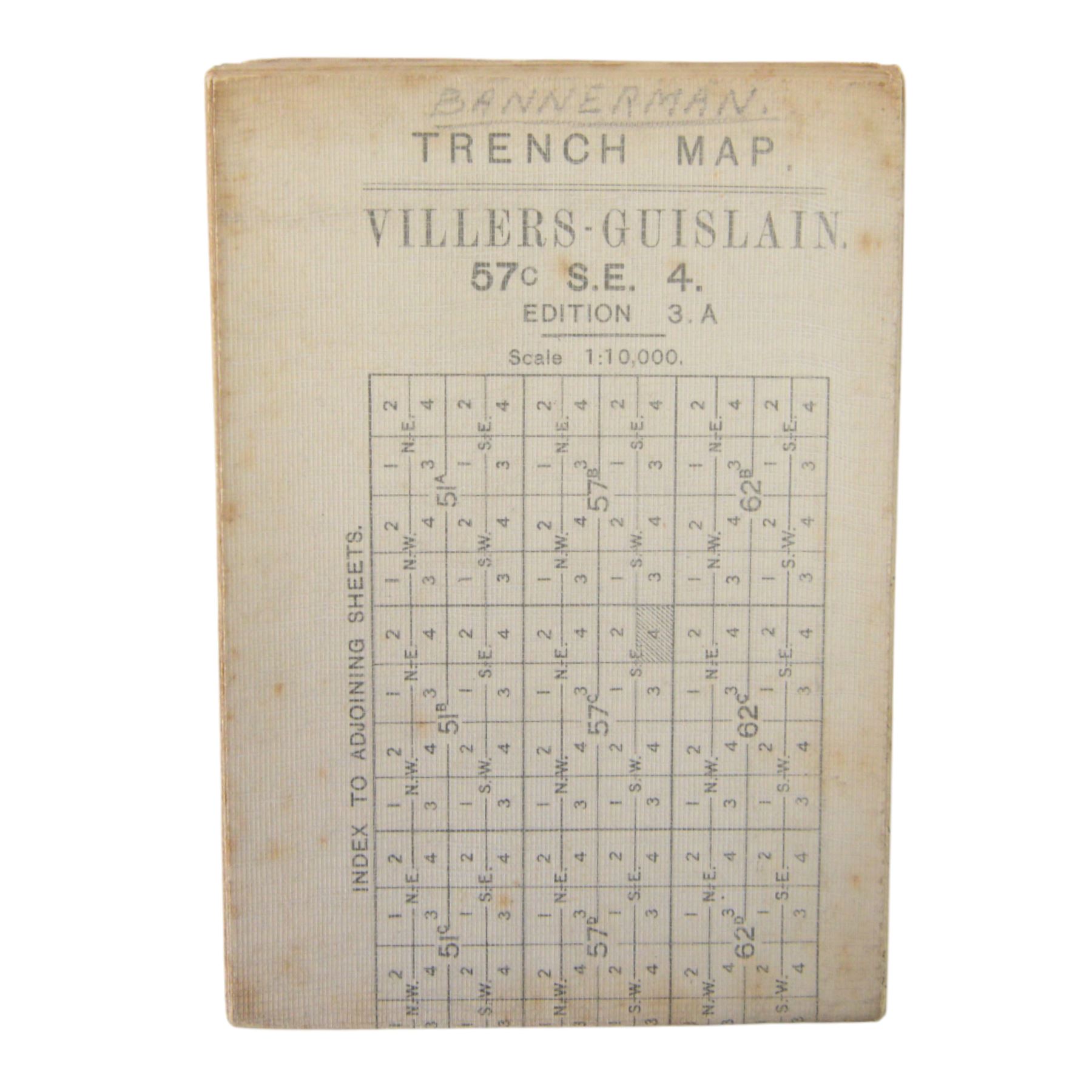 Collection WWI maps, including Trench maps for Villers-Guislain, France and Belgium