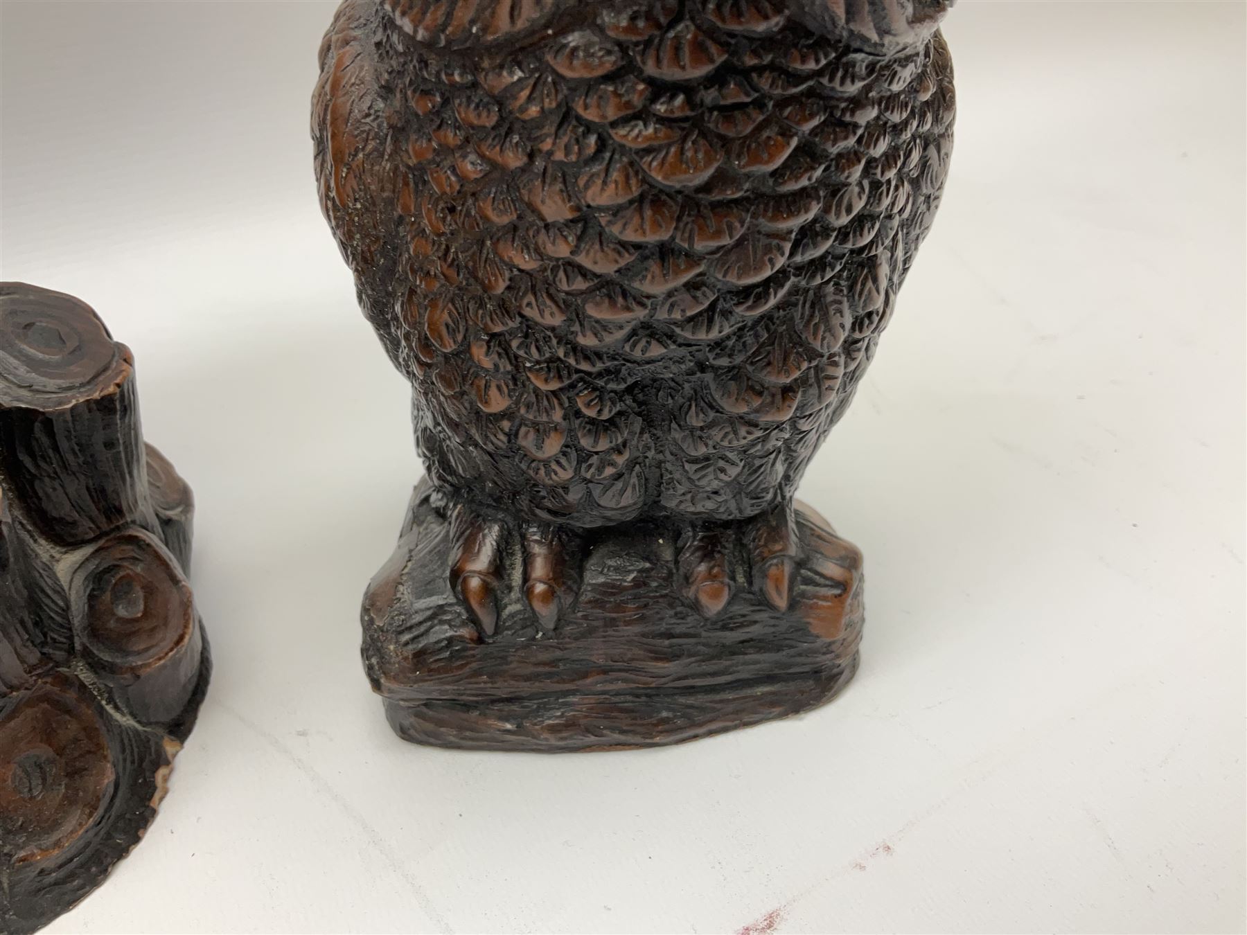 Three Priory Castings composite figures of owls, largest example H40cm