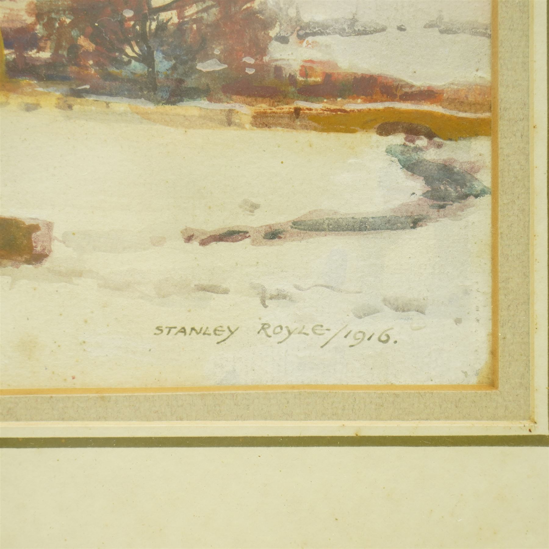 Stanley Royle (British 1888-1961): Winter in a Dales Landscape, watercolour signed and dated 1916, 27cm x 38cm
