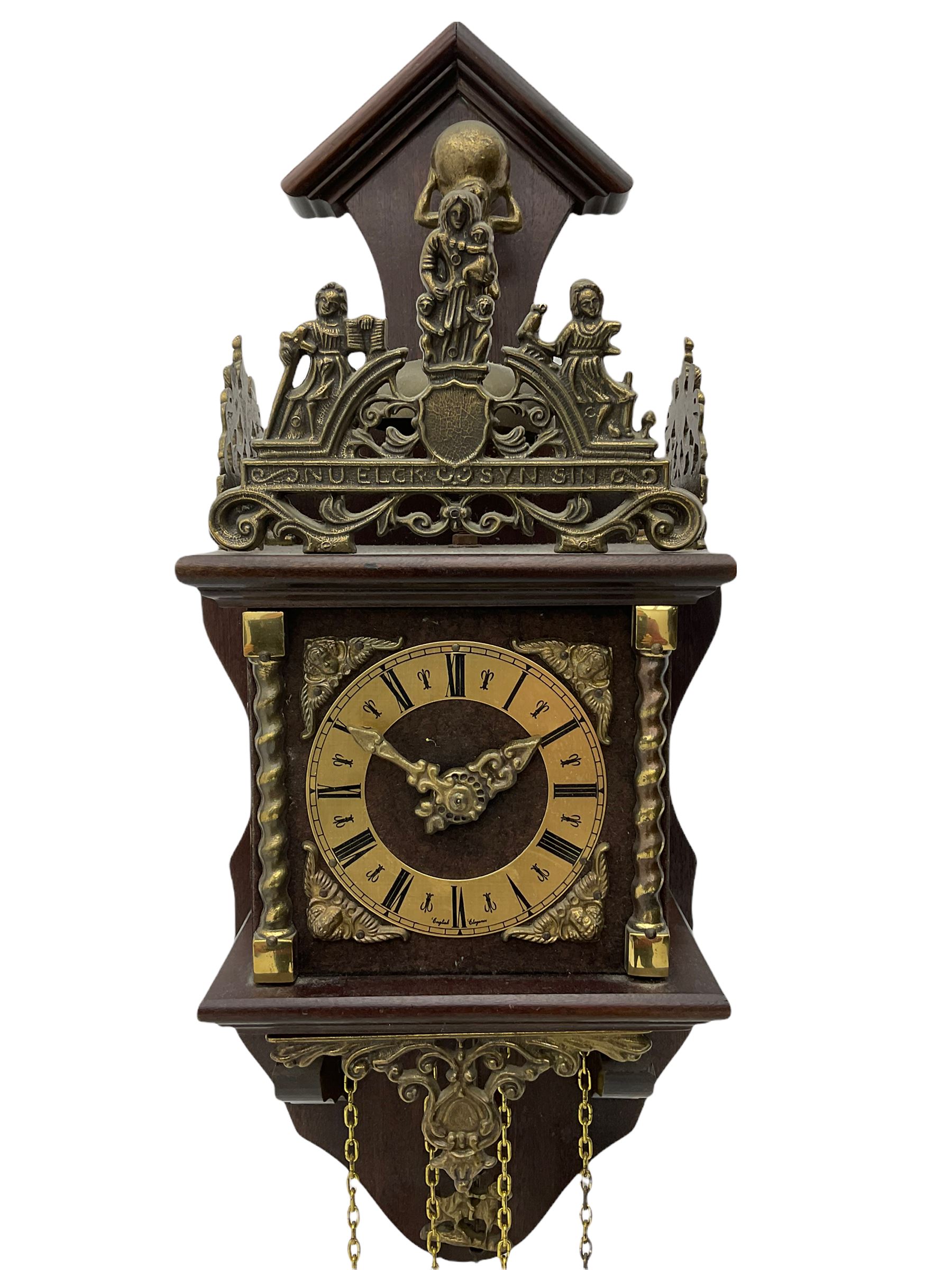 20th century Dutch style Zaanse Zaandam wall clock with a German eight