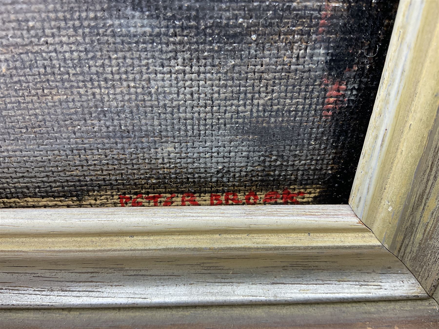 Peter Brook (Northern British 1927-2009): 'Sunday', oil on board signed and titled 39cm x 49cm 
Provenance: West Yorkshire dec'd estate; the deceased was good friends with the artist.