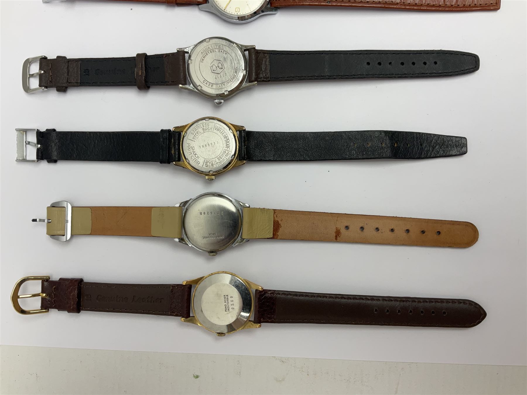 Twelve manual wind wristwatches including MuDu, Kenwell, Cauny, Technos, Bernex, Kienzle, Royce, Emka, Ery, Accurist and Chalet, all with subsidiary seconds dials