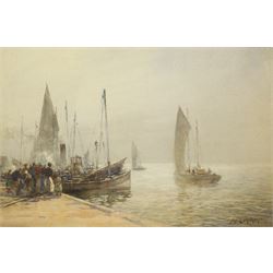 John Ernest Aitken (Scottish 1881-1957): 'Off to Peterhead - Anstruther Fife', watercolour...