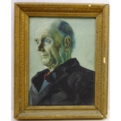  Portrait of a Gentleman, late 19th century watercolour signed verso by J H Lewis 39cm x 29cm  