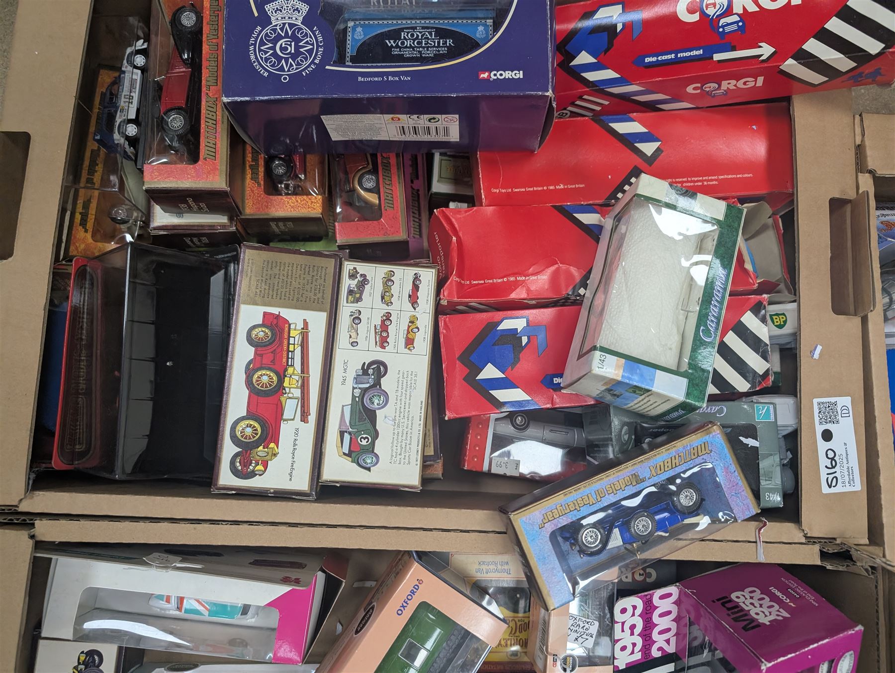 Collection of boxed diecast vehicles, including Triang Minic Ship, Corgi, Vanguards, Dinky and Matchbox examples, in three boxes