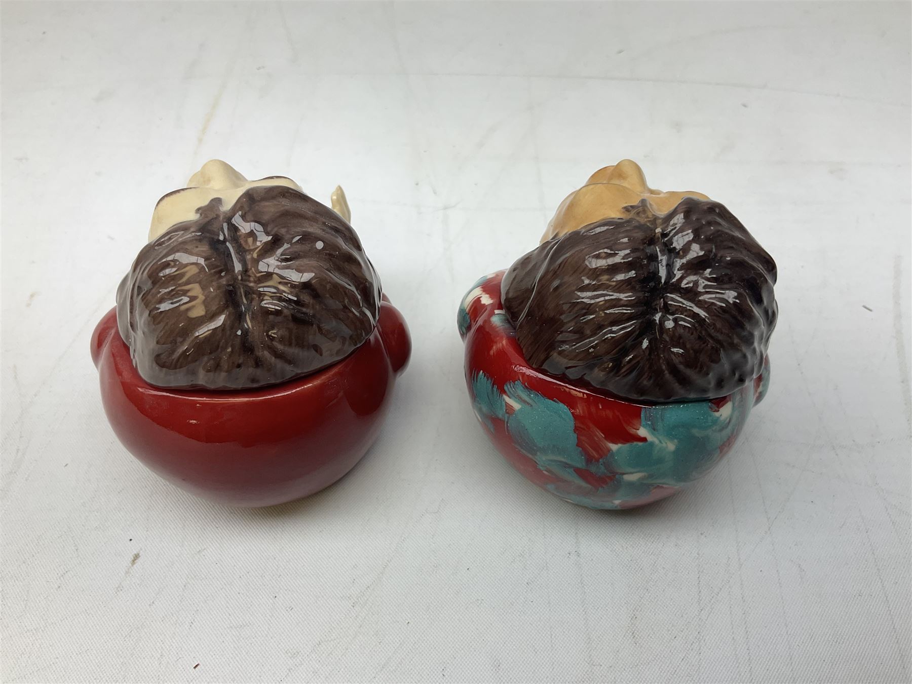 Fifteen Face Pots by Kevin Frances, all of music interest, to include the Beatles; Paul 'Kookoocachu', 'Love Is All You Need', 'Octopus's garden', 'While My Guitar Gently Weeps', 'All You Need Is Love' and 'Everybody's talking and no one says a word', Elton John; I'm still standing, Buddy Holly; 'That will be the day', David Bowie 'We can be heroes' , Mick Jagger prototype colour type etc, all boxed  