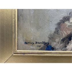 Allan Douglas Davidson (British 1873-1932): 'Portrait of Miss Violet Kyrke-Smith', oil on board signed and dated 1927, titled verso 29cm x 25cm 