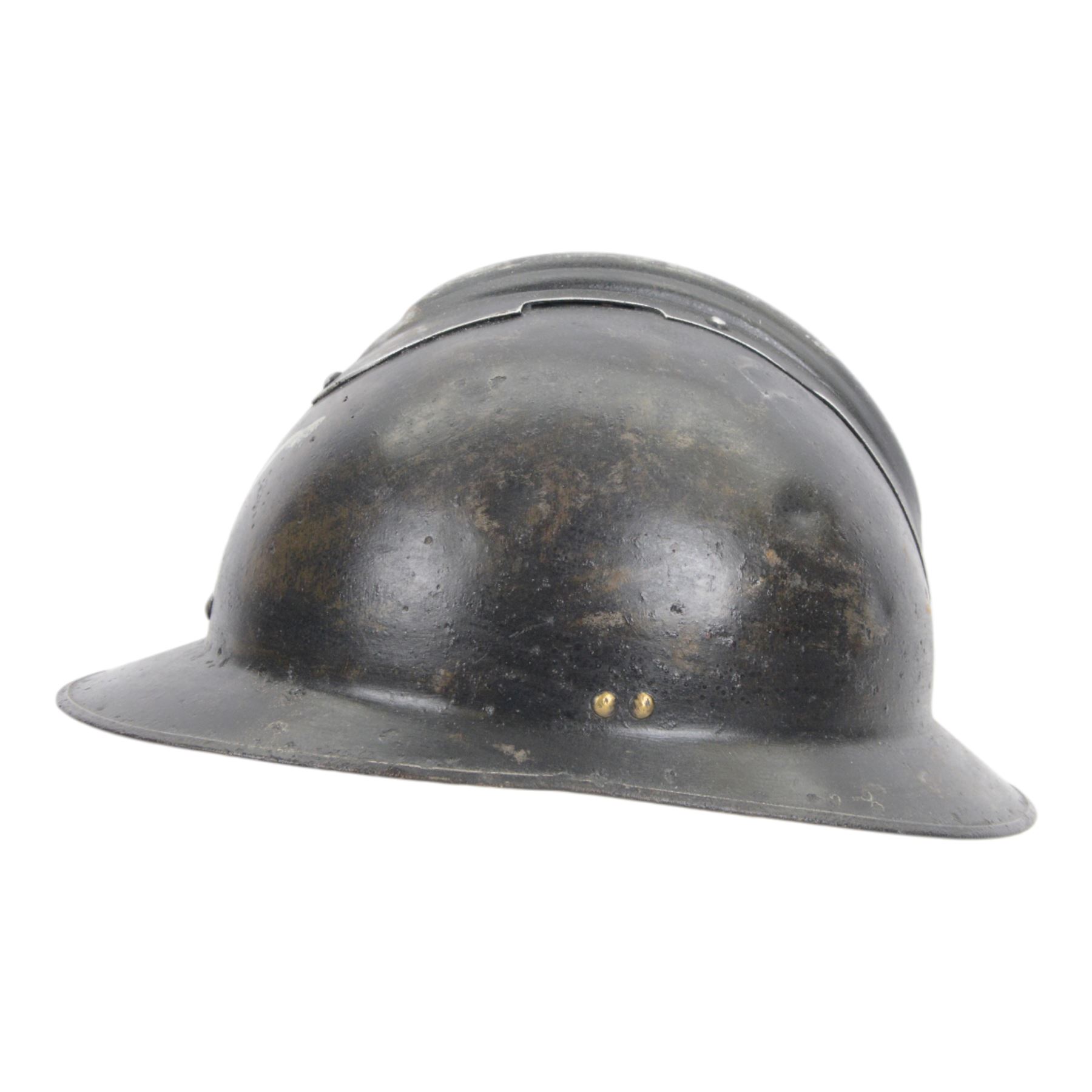 French Vichy Milice adrian helmet with white painted mark to the front, without liner, 