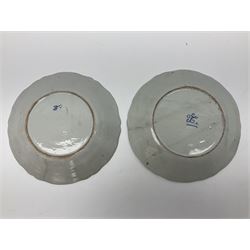 Four French Faience plates, comprising Je suis las de le porter, Le malheur nous reunit, Je desire y arriver and Eveque de Meaux, D24cm  