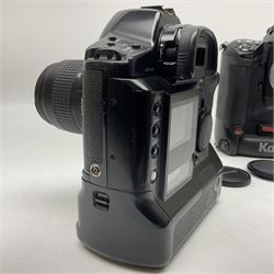 Canon EOS 1n Digital camera body, serial no. 260436, with 'Canon Zoom Lens EF 35-80mm 1:4-5.6 II Canon Inc. 52mm' lens, Kodak Professional DCS 520 digital module, and charger, serial no. K520C03165, together with Nikon F5 camera body with Kodak Professional DCS 760 digital module and charger, serial no. K760C03802